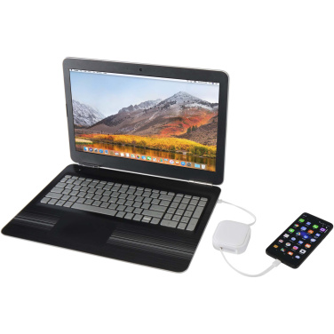 Logotrade mainostuotet kuva: Gloas 5-in-1-kierrätysmuovinen, sisäänvedettävä datasynkronointi- ja 100 W:n pikalatauskaapeli älypuhelimen työkalusarjalla