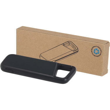 Logo trade liikelahjat mainoslahjat kuva: Alkes 5 000 mAh:n ja 12 W:n kierrätysmuovista valmistettu vedenkestävä varavirtalähde jousihaalla