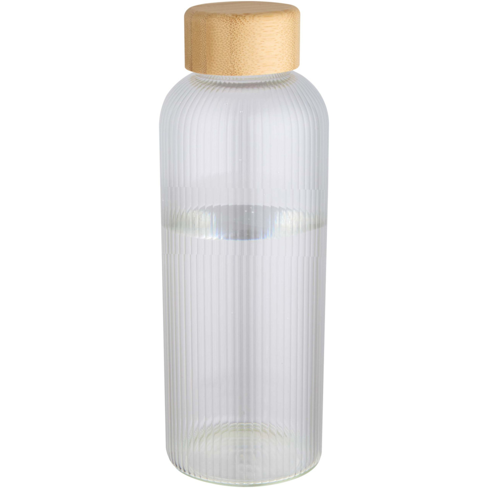 Logo trade liikelahjat tuotekuva: Mirage 650 ml:n yksiseinäinen borosilikaattilasipullo bambukannella