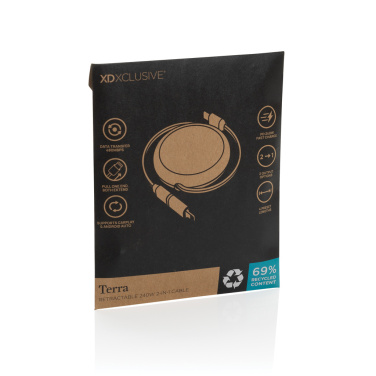 Logo trade mainoslahjat tuotekuva: Terra RCS 240W kierrätysalumiini 2 in 1 vetokaapeli