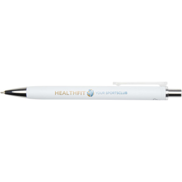 Logotrade mainoslahja tuotekuva: Feld RCS kierrätetystä materiaalista valmistettu kuulakärkikynä metallisella pinnalla (musta muste)
