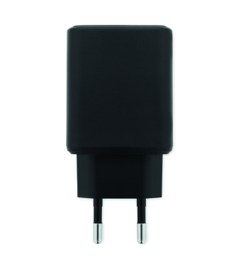 Logo trade mainoslahjat tuotekuva: EU:n 2-napainen adapter/laturi