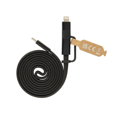 Logotrade mainoslahja ja liikelahja kuva: Arc RCS-kierrätetty 60 W 2-in-1 magneettinen kaapeli