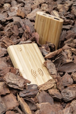 Logotrade reklaminiai produktai nuotrauka: Bamboo 8.000 mAh 5W belaidis maitinimo blokas