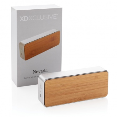 Logotrade firminės dovanos nuotrauka: Nevada Bamboo 3W belaidė kolonėlė