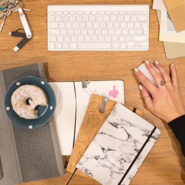 Logotrade dovana nuotrauka: A5 formato užrašų knygelė su bambukiniu rašikliu ir rašikliu