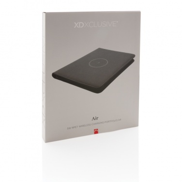 Logotrade verslo dovanos nuotrauka: Air 5W belaidžio įkrovimo portfelis A4 su 5000 mAh maitinimo bloku