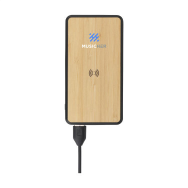 Logotrade dovana nuotrauka: Boru Bamboo RCS perdirbtas ABS Powerbank belaidis įkroviklis