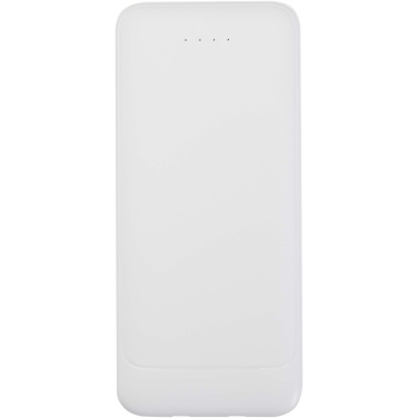 Logotrade verslo dovanos nuotrauka: „Adhil“ 10 000 mAh 10 W perdirbto plastiko išorinė baterija su 2 integruotais laidais