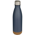 „Cove“ 500 ml talpos dvigubos sienelės vakuuminiu būdu izoliuotas nerūdijančio plieno vandens butelis su kamštinėmis detalėmis, Hale Blue