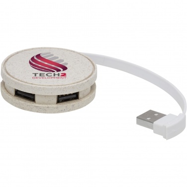 Logotrade Ideja dāvanas foto: Kenzu kviešu salmu USB centrmezgls