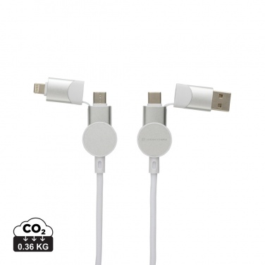 Logotrade biznesa dāvanas foto: Oakland RCS pārstrādāta plastmasas 6-in-1 ātrās uzlādes 45W kabelis