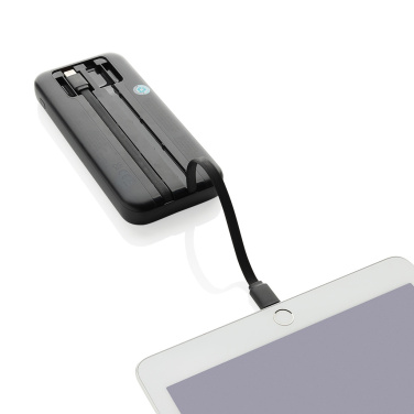 Logotrade logo dāvanas foto: Turbopack RCS rplastic powerbank 10 000 integrēti kabeļi