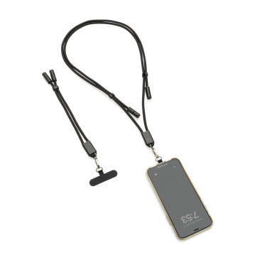 Logotrade Ideja dāvanas foto: LoopAmp RCS RPET regulējama telefona siksniņa ar 60 W kabeli
