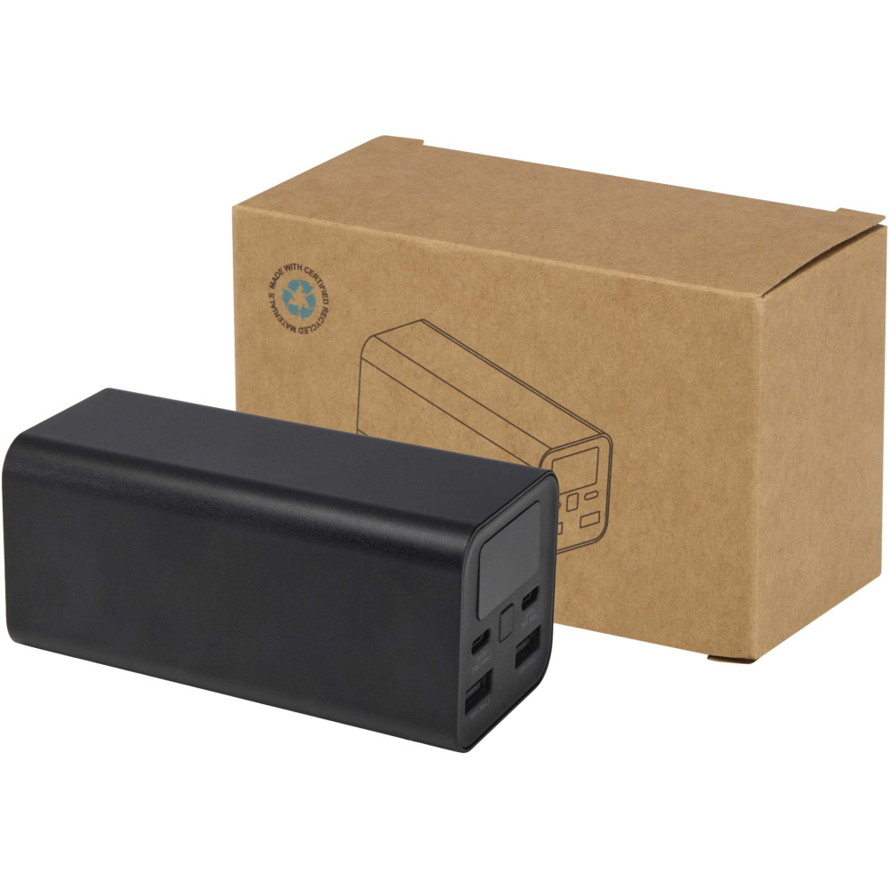 Logotrade dāvanas foto: Acamar 20.000 mAh 70W pārstrādāta alumīnija klēpjdatora pārnēsājamais akumulators