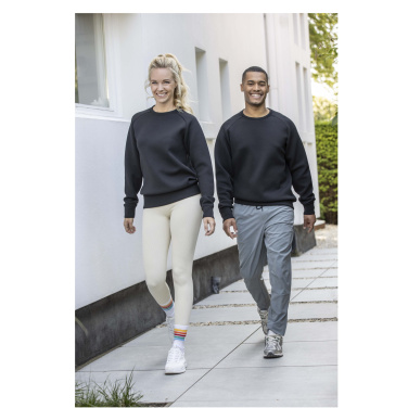 Logotrade logo dāvanas foto: Jukonas unisex interlock sporta džemperis ar apaļu apkakli