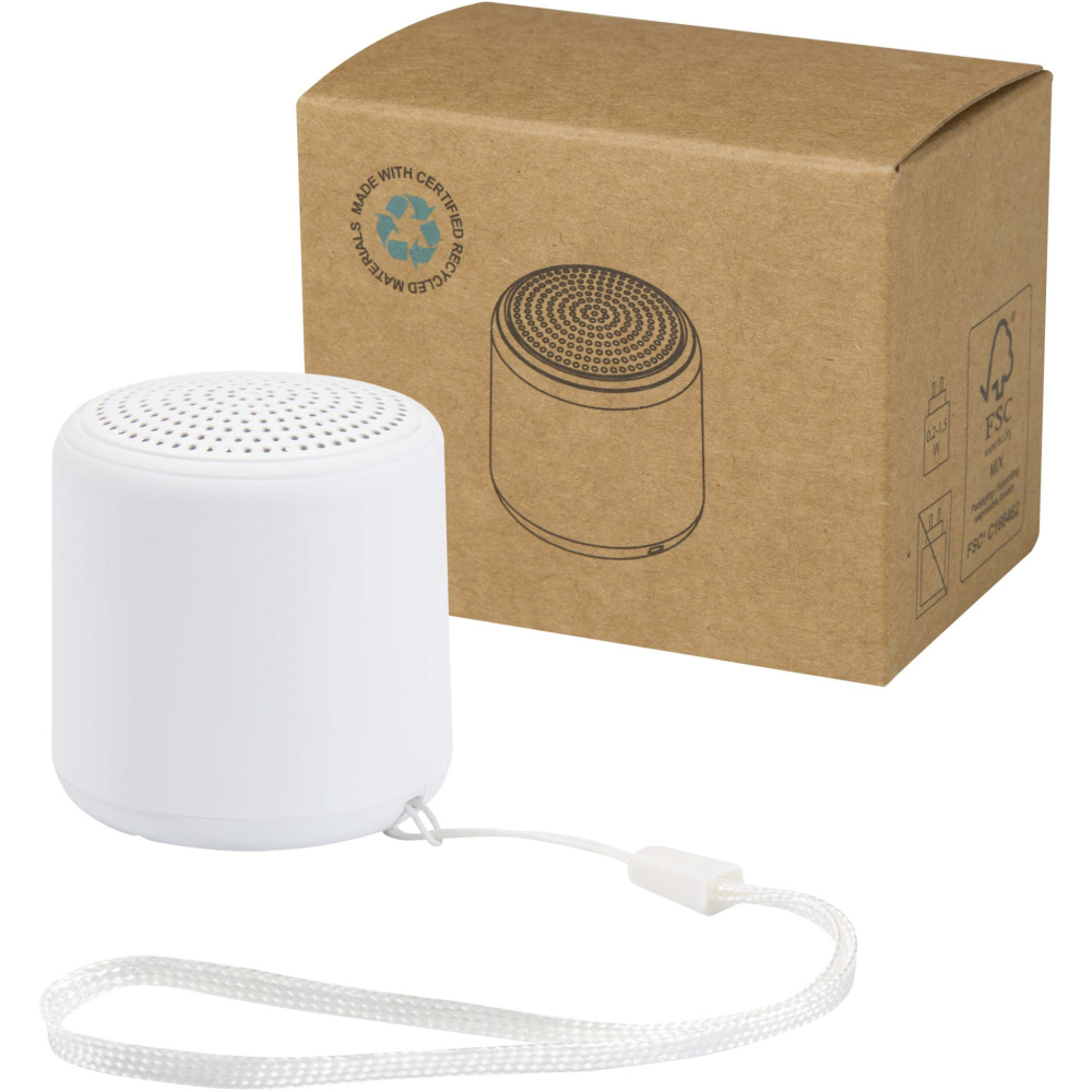 Logotrade logo dāvanas foto: Velkis 3W pārstrādātas plastmasas bezvadu Bluetooth® skaļrunis