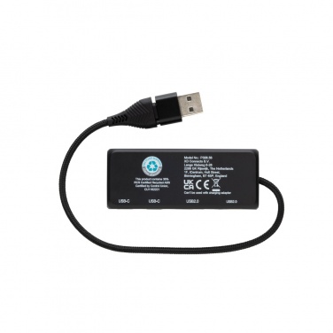Логотрейд pекламные cувениры картинка: USB-концентратор Link RCS из переработанного пластика и бамбука с двумя входами