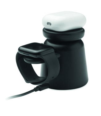 Логотрейд бизнес-подарки картинка: 3 in 1 wireless charger 15W