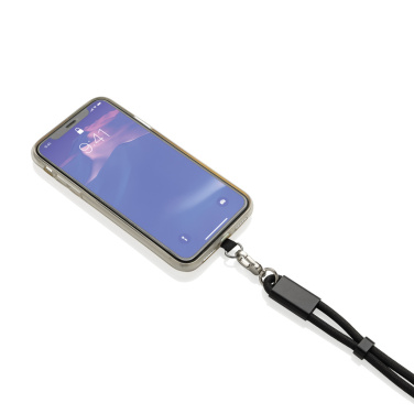 Логотрейд pекламные cувениры картинка: Регулируемый ремешок для телефона LoopAmp RCS RPET, кабель 60 Вт