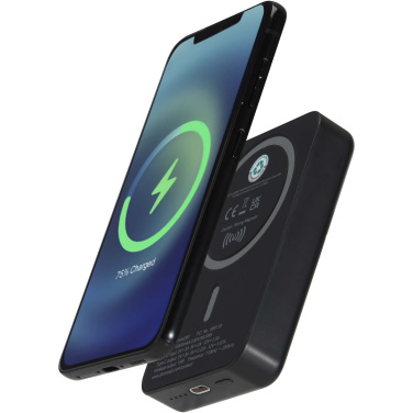 Лого трейд pекламные cувениры фото: Acrab магнитное беспроводное портативное зарядное устройство емкостью 10 000 мАч, мощностью 15 Вт, с питанием 20 Вт — изготовлено из переработанного пластика