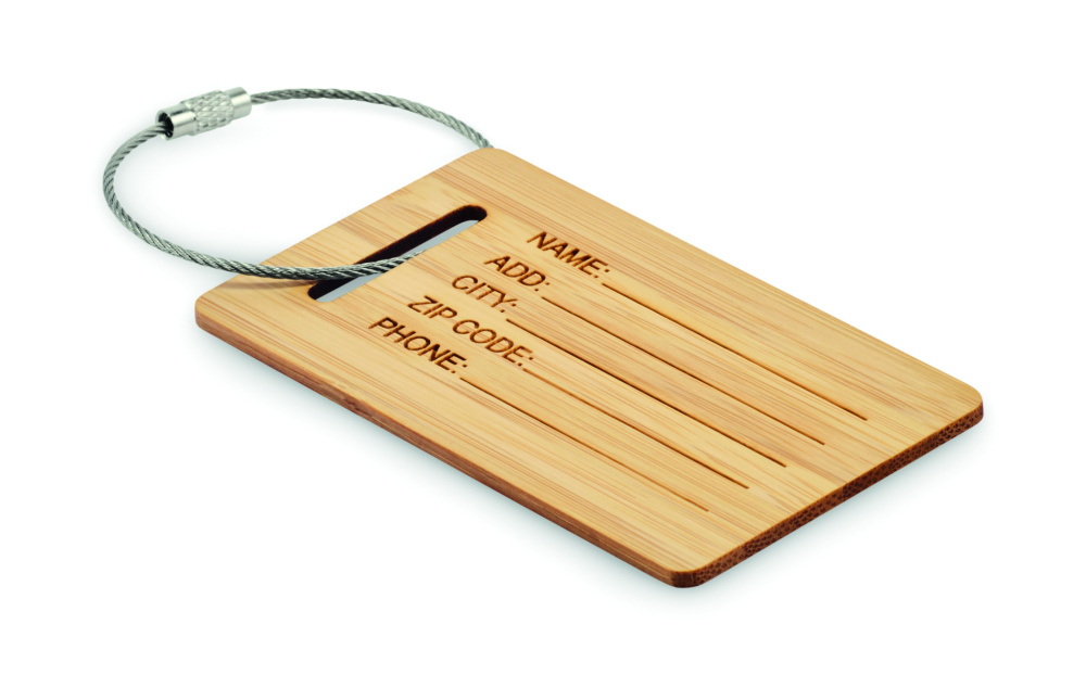 Логотрейд pекламные подарки картинка: Bamboo luggage tag