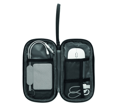 Лого трейд бизнес-подарки фото: Tech organiser pouch 600D RPET