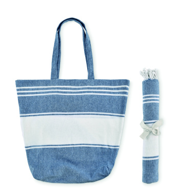 Лого трейд бизнес-подарки фото: Beach bag with hammam towel