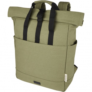 Logotrade kampanjprodukter bild: Joey 15 tums laptopväska med rullstängning av GRS-återvunnen canvas, 15 l