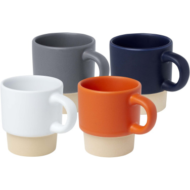 Logotrade profilreklam bild: Olympia stapelbar espressokopp med botten av lera, 130 ml