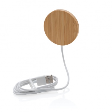 Logotrade profilreklam bild: 10W bambu magnetisk trådlös laddare