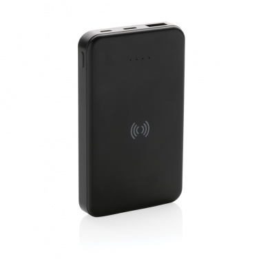 Logotrade reklamprodukter bild: 5.000 mAh trådlös powerbank i RCS återvunnen plast
