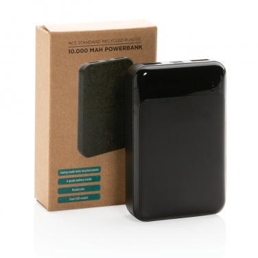 Logotrade presentreklam bild: 10.000 mAh powerbank i återvunnen plast, RCS standard