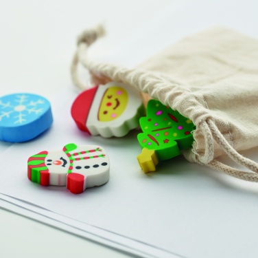 Logotrade reklamprodukter bild: Set med 4 suddgummi jul