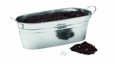 Logotrade presentreklam bild: Zinkburk med 3 olika örtfrön