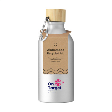Logotrade profilprodukter bild: AluBamboo GRS Återvunnen Alu 500 ml vattenflaska
