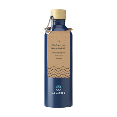 Logotrade profilreklam bild: AluBamboo GRS Återvunnen Alu 750 ml vattenflaska
