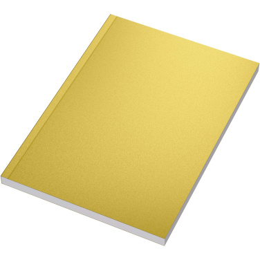 Logotrade profilprodukter bild: Novella Austen A5 anteckningsbok med mjukt metallomslag – 100 ark