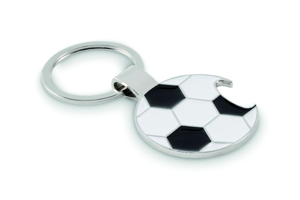 Logotrade kampanjprodukter bild: Fotbollsnyckelring med öppnare