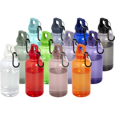 Logotrade reklamprodukter bild: Oregon 400 ml vattenflaska av RCS-certifierad återvunnen plast med karbinhake