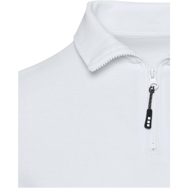 Logotrade kampanjprodukter bild: Zeus långärmad unisex piké med halv dragkedja