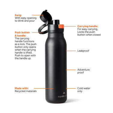 Logotrade reklamprodukter bild: Nordic Drift Trail RCS enkelväggs vattenflaska 750 ml