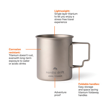 Logotrade presentreklam bild: Nordic Trail ultralätt titaniummugg 450 ml